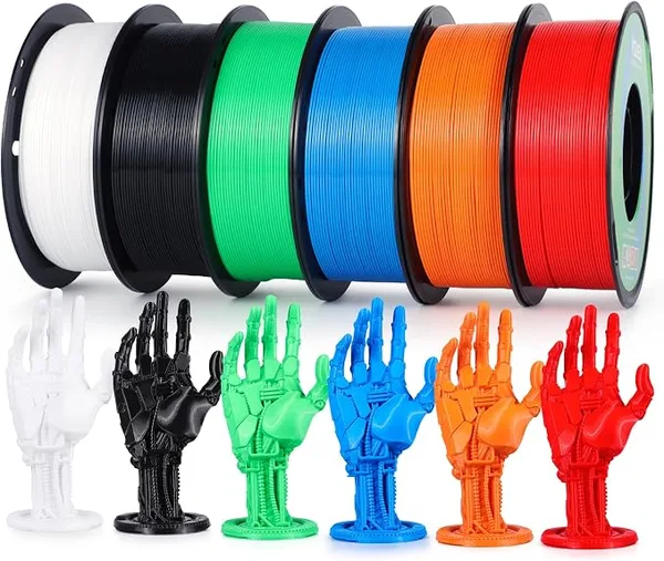 Yousu YOUSU PETG Filament Bundle 6kg, High Speed 3D Printer Filament, Neatly Wound & Clog-Free, 6 Pack 1kg(2.2lbs), Accuracy +/-, Fit Most FDM Printers (6 Color (6-Pack))
