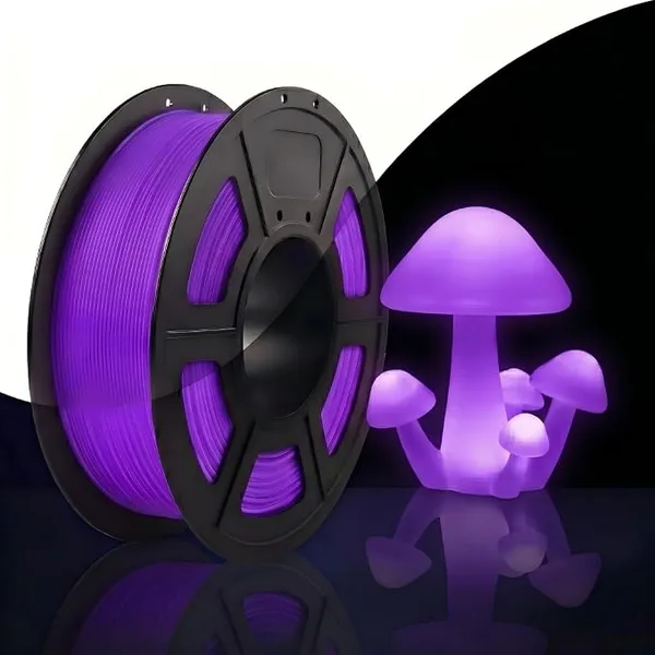 Yousu Glow in the Dark PLA Filament, 250g(0.55lbs) Neatly Wound 3D Printer Filament Dimensional Accuracy ±, Works with Most FDM 3D Printers, Light Glow PLA Ideal for Night Decor, Purple