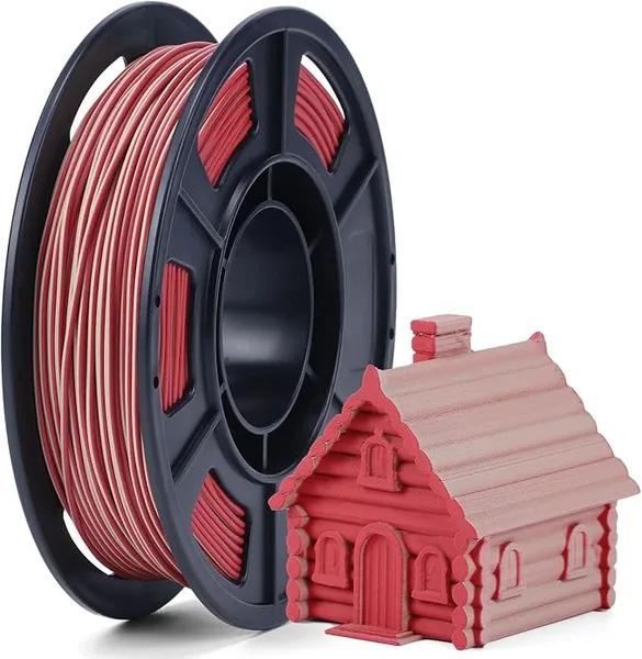 Yousu Dual Color PLA 3D Printer Filament, Mahogany & Natural Wood Tone, 250g Spool, Dimensional Accuracy +/-, Excellent Bed Adhesion Smooth Feed, Compatible with Most FDM 3D Printers