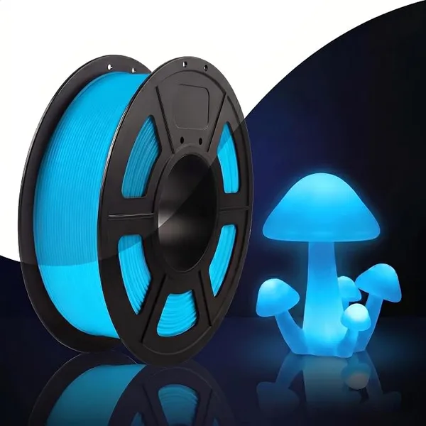 Yousu Glow in the Dark PLA Filament, 250g(0.55lbs) Neatly Wound 3D Printer Filament Dimensional Accuracy ±, Works with Most FDM 3D Printers, Light Glow PLA Ideal for Night Decor, Blue