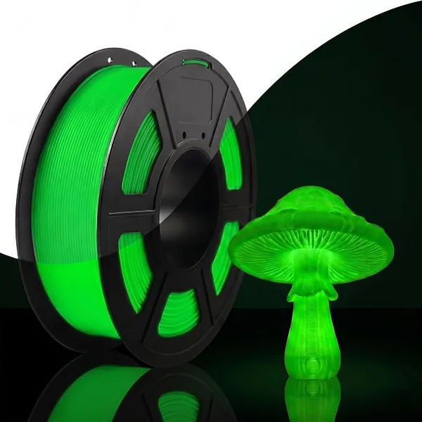 Yousu Glow in the Dark PLA Filament, 250g(0.55lbs) Neatly Wound 3D Printer Filament Dimensional Accuracy ±, Works with Most FDM 3D Printers, Light Glow PLA Ideal for Night Decor, Green
