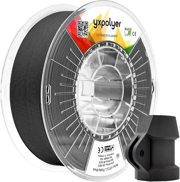 YXPOLYER YXPOLYER Carbon Fiber Nylon Filament 3D Printer Filament PA6-CF Filament 1kg with PC Spool, PA6 CF 3D Printing Filament