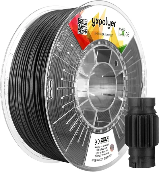 YXPOLYER YXPOLYER Carbon Fiber ABS Filament 1kg ABS-CF 3D Printer Filament with Transparent Reusable PC Deformation-Resistant Spool fit AMS