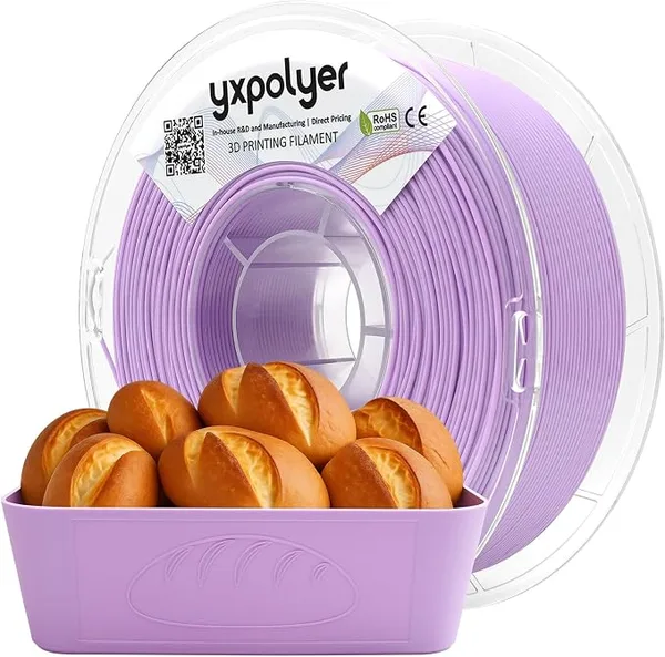 YXPOLYER YXPOLYER PLA Filament PLA Plus Food-Grade 1kg Pastel Purple Food Safe AMS-Compatible 3D Printing Filament for 3D Printed Toy