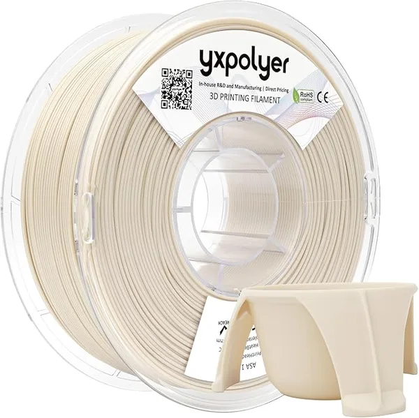 YXPOLYER ASA Filament Light Ivory 1KG, UV & Weather Resistant 3D Printer Filament Perfect for Outdoor Functional Parts, Marble Tan Beige Color for Camping, Hiking
