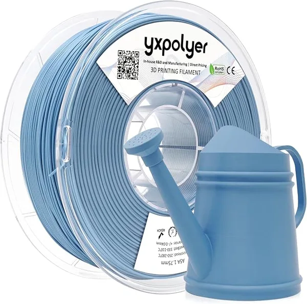 YXPOLYER ASA Filament, Misty Blue, High-Speed Easy Printing UV-Weather-Heat Resistant 3D Printer Filament, Low Odor, AMS Compatible, Easy to Print with Default ASA Settings
