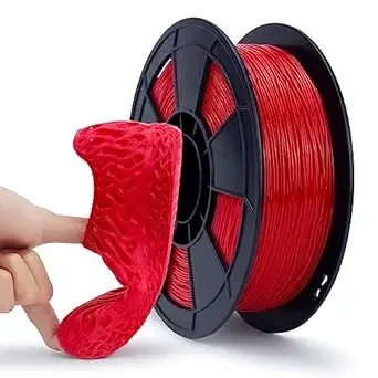 ZIRO ZIRO TPU Filament, Flexible Soft TPU 3D Printer Filament, Shore 95A Hardness 3D Printing Material, Bright Pure Color, 0.8KG/1.8lbs Spool, Fit Most FDM Printers Pens, Red