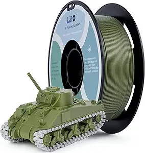 ZIRO ZIRO Carbon Fiber PLA Filament, CF-PLA 3D Printer Filament, Reinforced PLA Colorful 0.8KG, 15% Carbon Fiber Contained Spool, Fits for Almost All FDM 3D Printers, 1.76lbs, Military Green