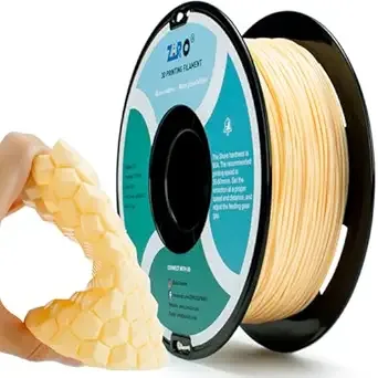 ZIRO ZIRO 3D Printer Filament, Flexible TPU Filament, Soft Shore 95A Hardness, Fit for Most FDM 3D Printers, Colorful 3D Printing Material, 0.8KG/1.8lbs Spool, Skin (TPU)