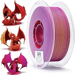 ZIRO ZIRO PLA Filament, Matte Multicolors 3D Printer Filament, Color Change with Angle, Tri-Colors 3-in-1 Chrome, Dimensional Accuracy +/-, Fit Most FDM Printers,2.2lbs Matte Spool, Afterglow