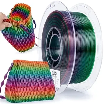 ZIRO ZIRO Fast Color Change TPU Filament, Color Gradient Rainbow Spool, Flexible 3D Printer Filament, Shore 95A Hardness TPU, Soft 3D Printing Material, 1.76lbs Spool, Fit Most FDM Printer, Flex Rainbow