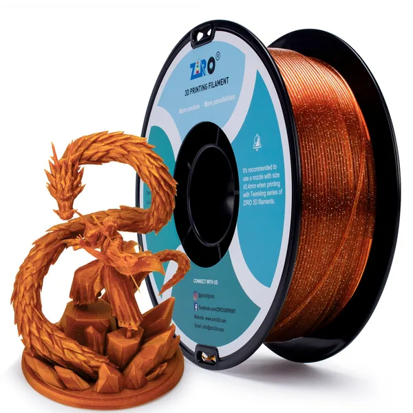 ZIRO ZIRO Glitter Twinkling PLA Filament, Caramel