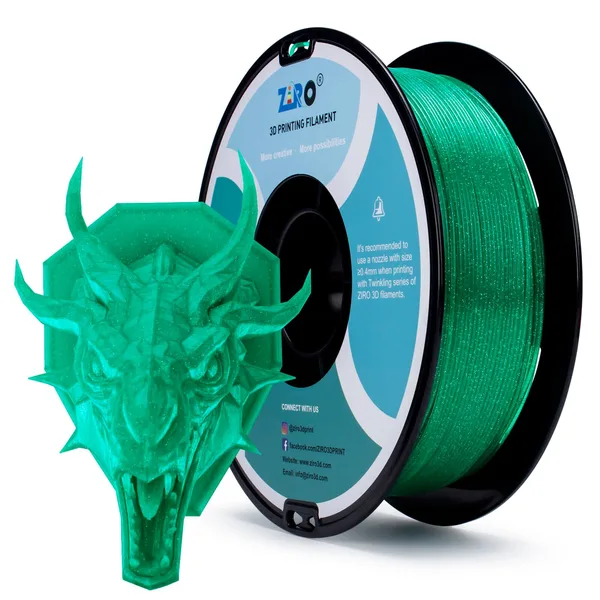 ZIRO ZIRO Glitter Twinkling PLA Filament, Green